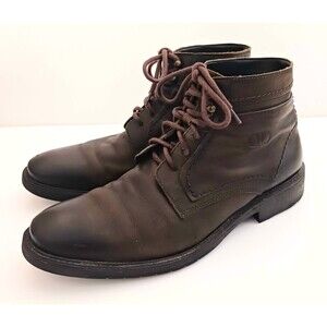 Democrata Garage Collection Mens Brown Leather Lace Up Ankle Boot EU 42 US 9